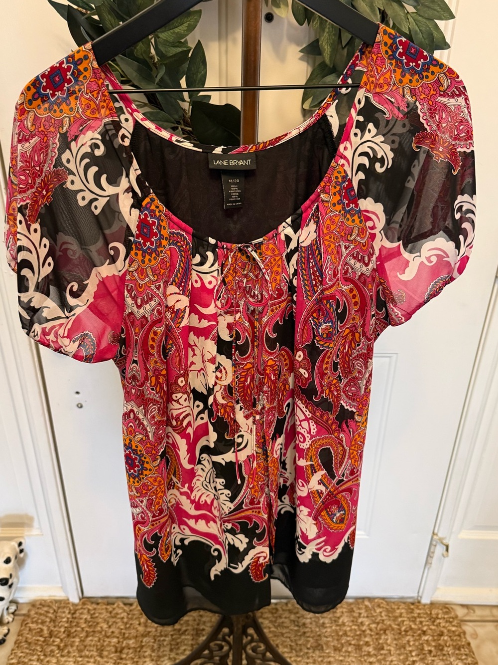 Lane Bryant Colorful Vibrant Paisley & Floral Print Blouse Top 18/20 18 20